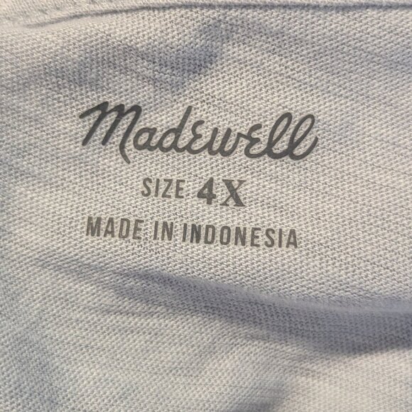 NWT Madewell Gray Blue Tee Shirt, Size 4X - Picture 3 of 9